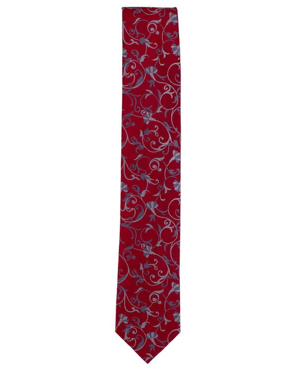 Red Patterned Silk Tie